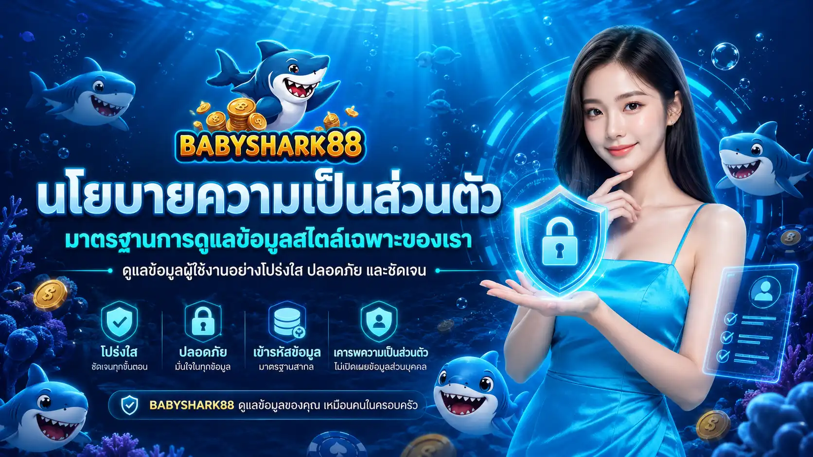 นโยบายความเป็นส่วนตัว babysharks888 มาตรฐานการดูแลข้อมูลสไตล์เฉพาะของเรา