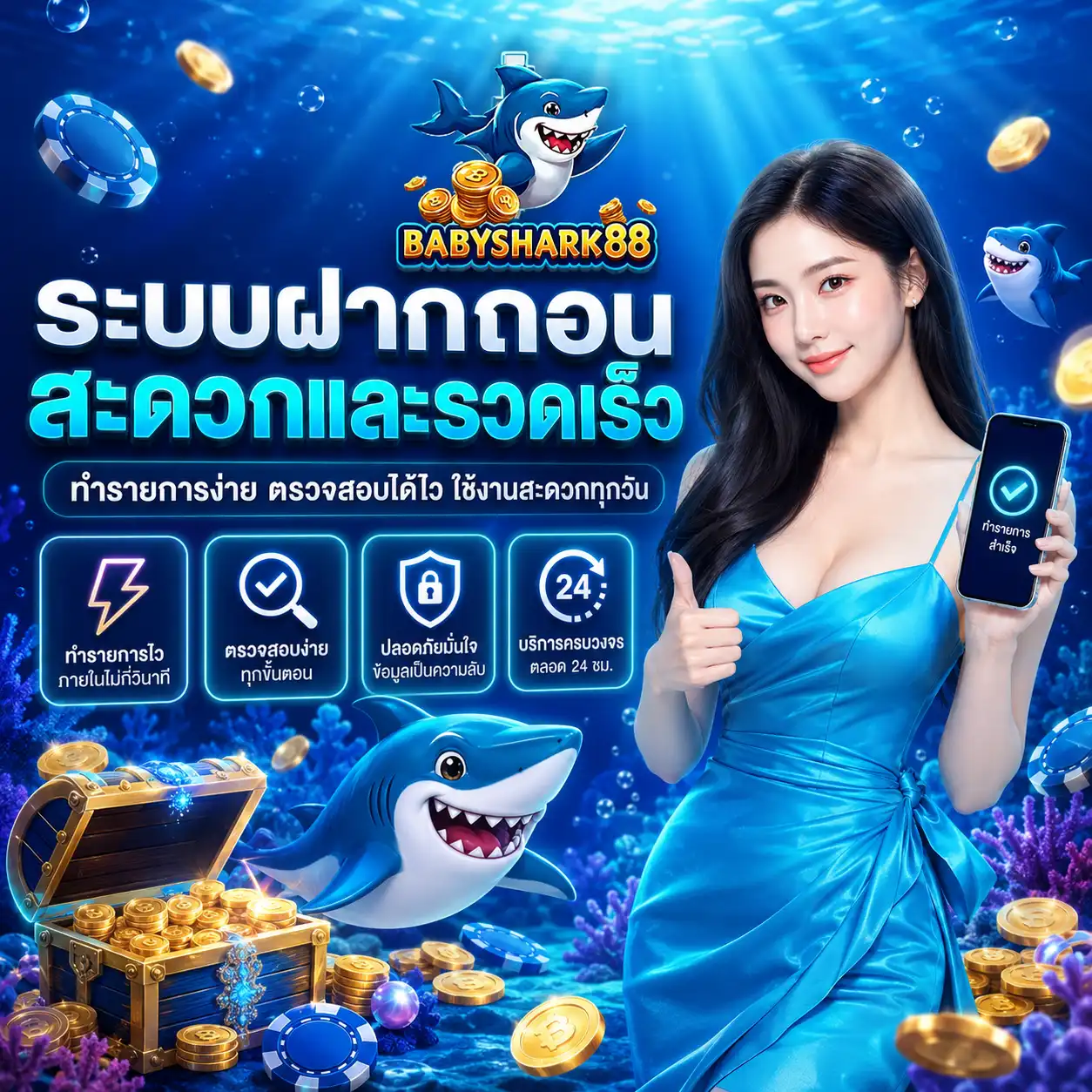 ระบบฝากถอน babysharks888 สะดวกและรวดเร็ว