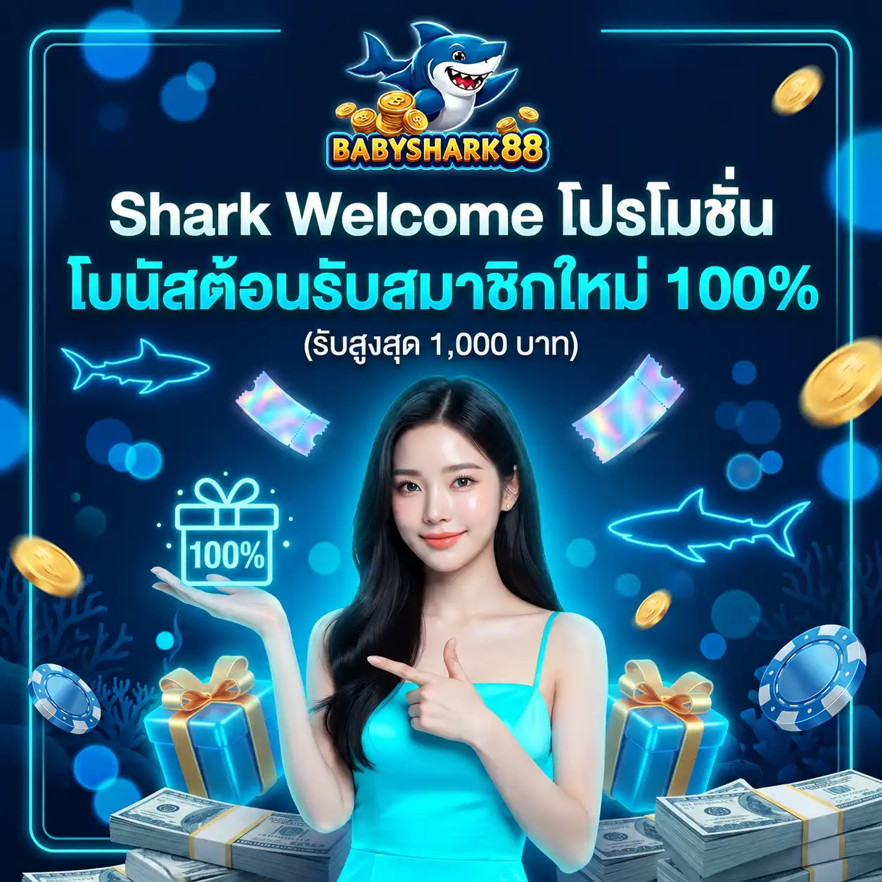 โปรโมชั่น สมาชิกใหม่ babysharks888